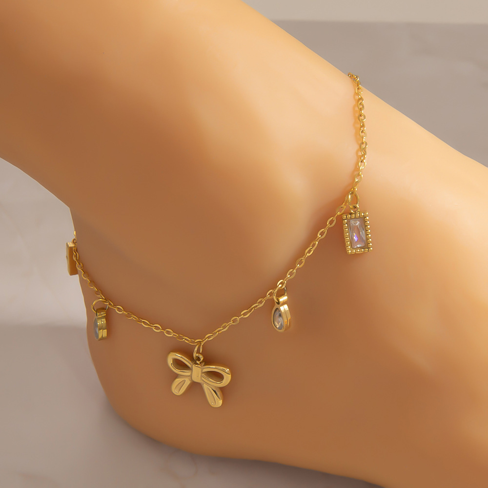 Heart Stainless Steel Waterproof Gold Color Anklets Picture4
