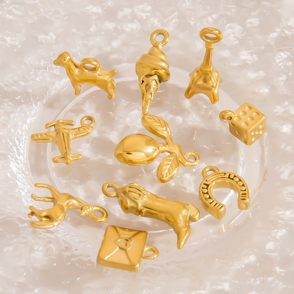 Stainless Steel Waterproof Gold Color Diy Pendants h5Picture4