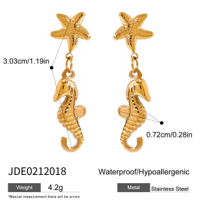 Joyería De Acero Inoxidable Oceánico Resistente Al Agua En Color Dorado h5 Imagen3