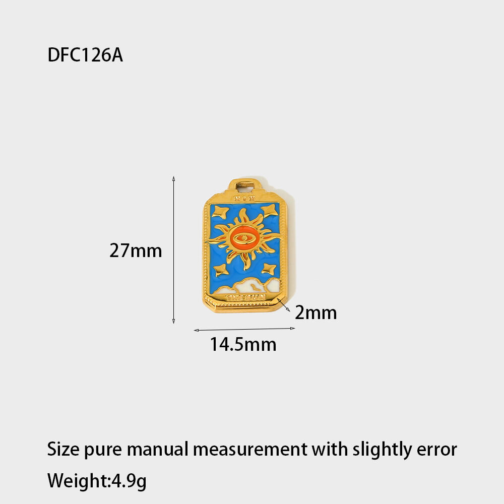 1 Piece DIY Jewelry Colorful Drip Oil Stainless Steel Waterproof Accessories Pendant