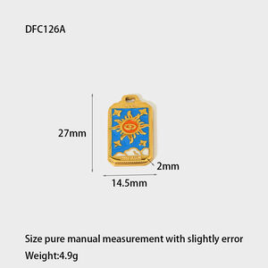 1 Piece DIY Jewelry Colorful Drip Oil Stainless Steel Waterproof Accessories Pendant h5