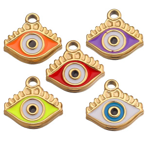1 Piece Colorful Series Classic Eye Shape Stainless Steel Waterproof Women's Pendants h5 Picture5