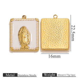 1 Piece Madonna Pattern Stainless Steel Waterproof Gold Color Women's Pendants h5