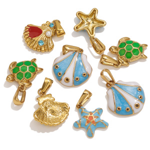 1 Piece Ocean Series Marine Organism Stainless Steel Waterproof Women's Pendants h5 Picture4