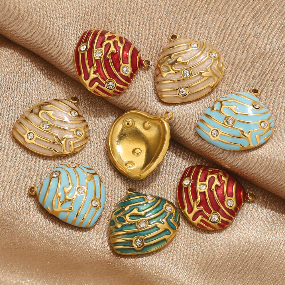 1 Piece Polychrome Series Shell Stainless Steel Waterproof Women's Pendants Picture3