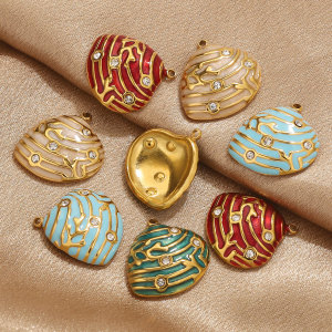 1 Piece Polychrome Series Shell Stainless Steel Waterproof Women's Pendants h5 Picture3