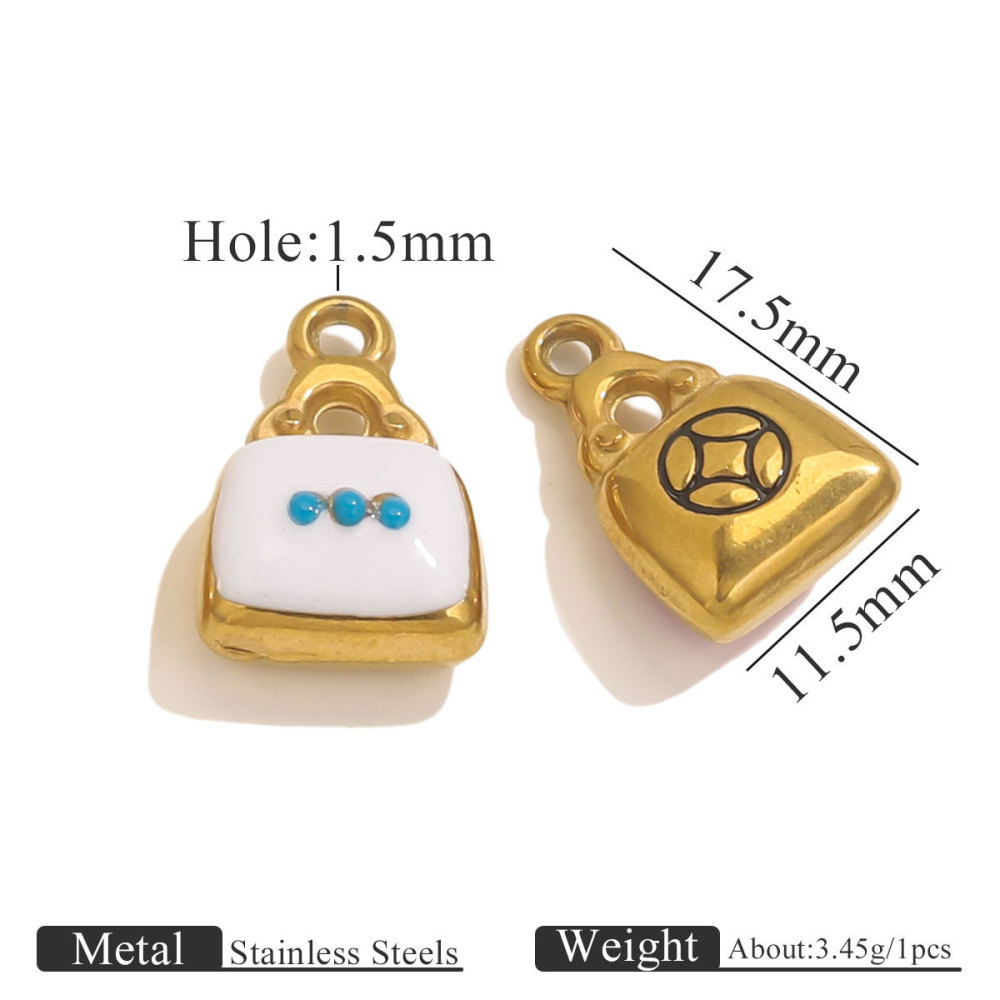 1 Piece Classic Bag Droplet Technique Stainless Steel Waterproof Gold Color Women's Pendants h5Picture5