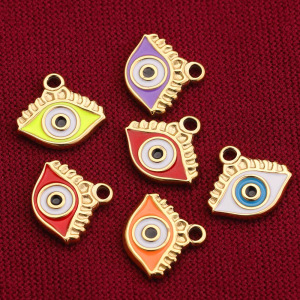 1 Piece Colorful Series Classic Eye Shape Stainless Steel Waterproof Women's Pendants h5 Picture4