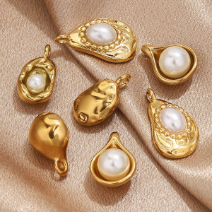 1 Pezzo Di Ciondolo Da Donna In Acciaio Inossidabile Impermeabile Color Oro A Forma Di Goccia Irregolare Personalizzabile h5 Immagine4