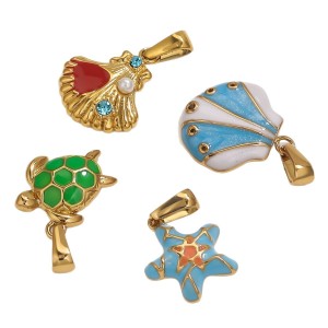 1 Piece Ocean Series Marine Organism Stainless Steel Waterproof Women's Pendants h5 Picture6