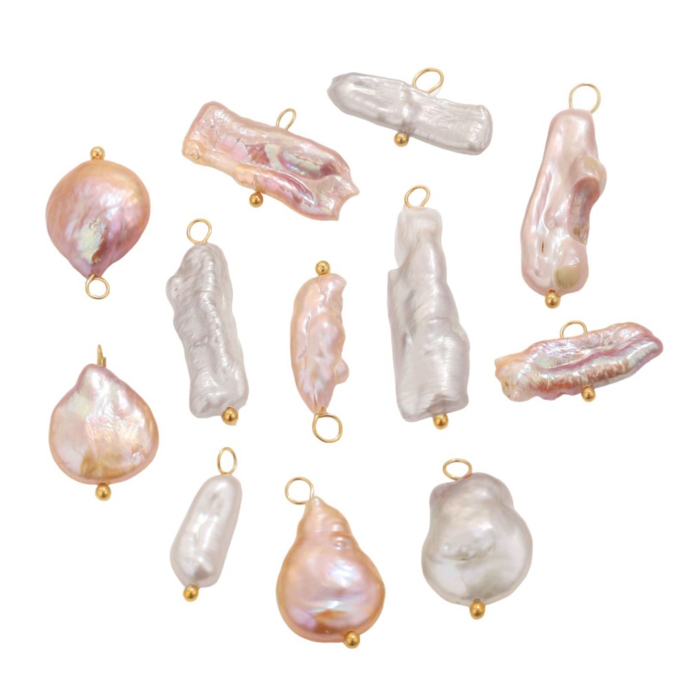 Glamorous Fresh Water Pearl Geometric Stainless Steel Waterproof Women's Pendants Picture5