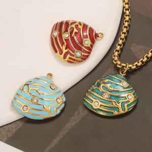 1 Piece Polychrome Series Shell Stainless Steel Waterproof Women's Pendants h5 Picture4