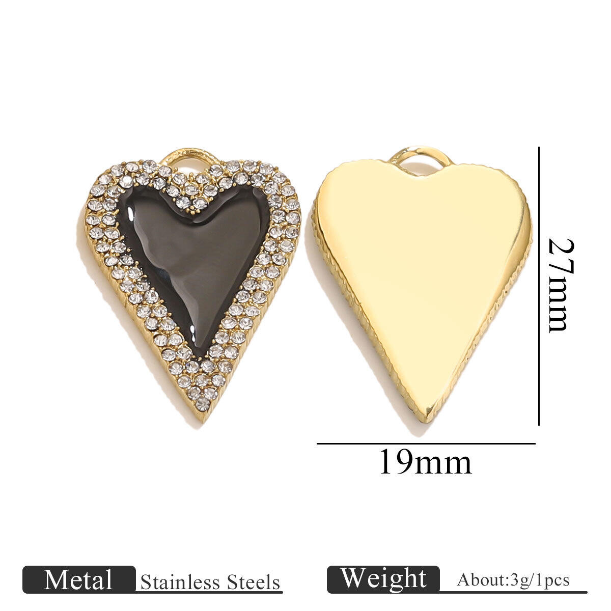 1 Piece Vivid Heart Shape Stainless Steel Waterproof Women's Pendants h5 