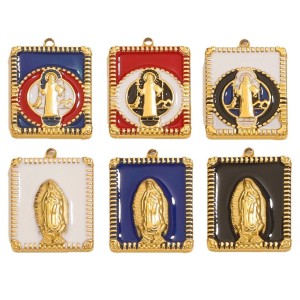 1 Piece Madonna Pattern Stainless Steel Waterproof Gold Color Women's Pendants h5 Picture6