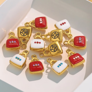 1 Piece Classic Bag Droplet Technique Stainless Steel Waterproof Gold Color Women's Pendants h5 Picture3