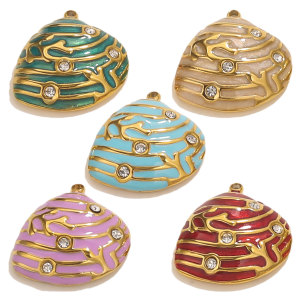 1 Piece Polychrome Series Shell Stainless Steel Waterproof Women's Pendants h5 Picture6