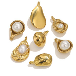 1 Pezzo Di Ciondolo Da Donna In Acciaio Inossidabile Impermeabile Color Oro A Forma Di Goccia Irregolare Personalizzabile h5 Immagine7