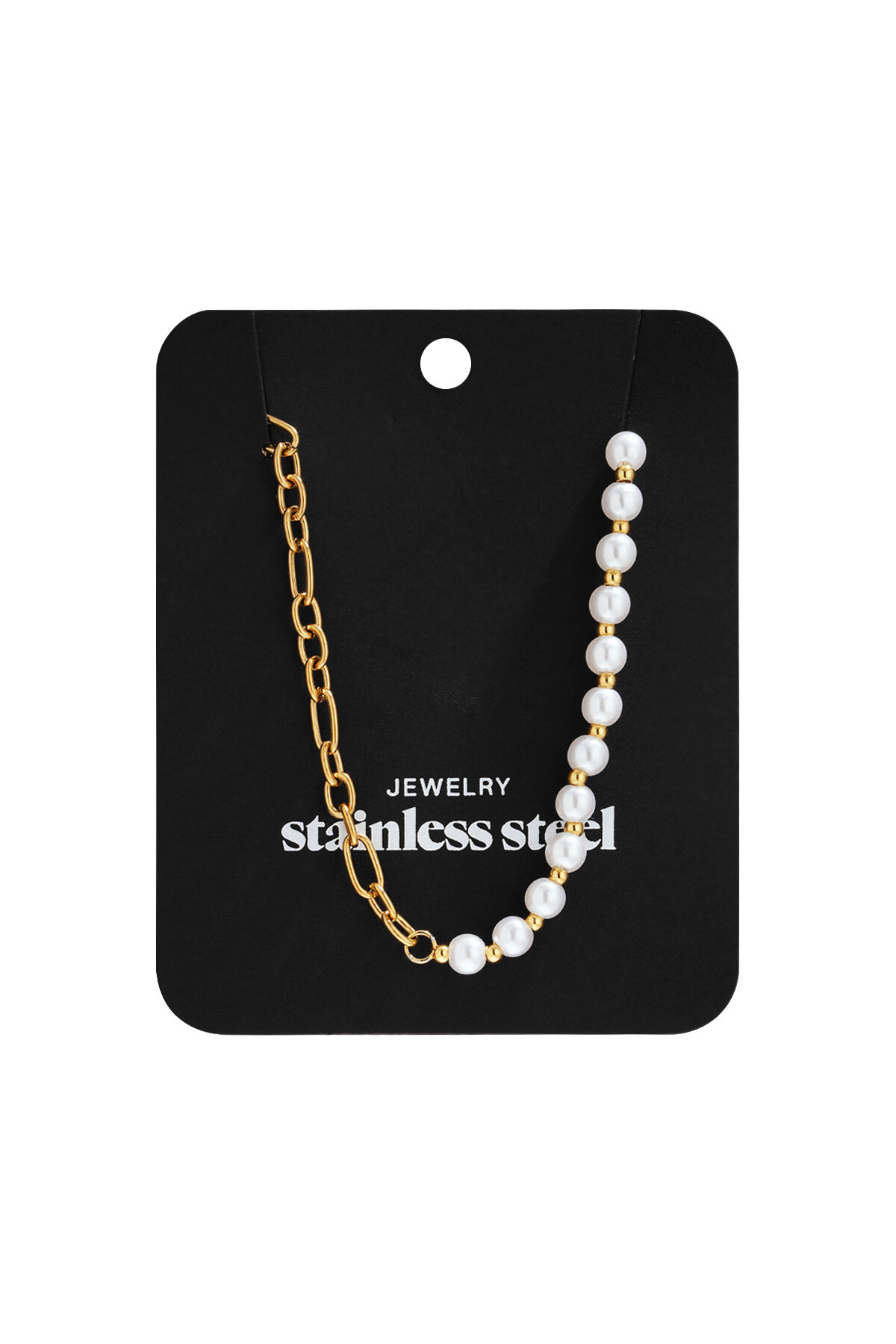 Necklace with pearls and links and front clasp h5 Picture6