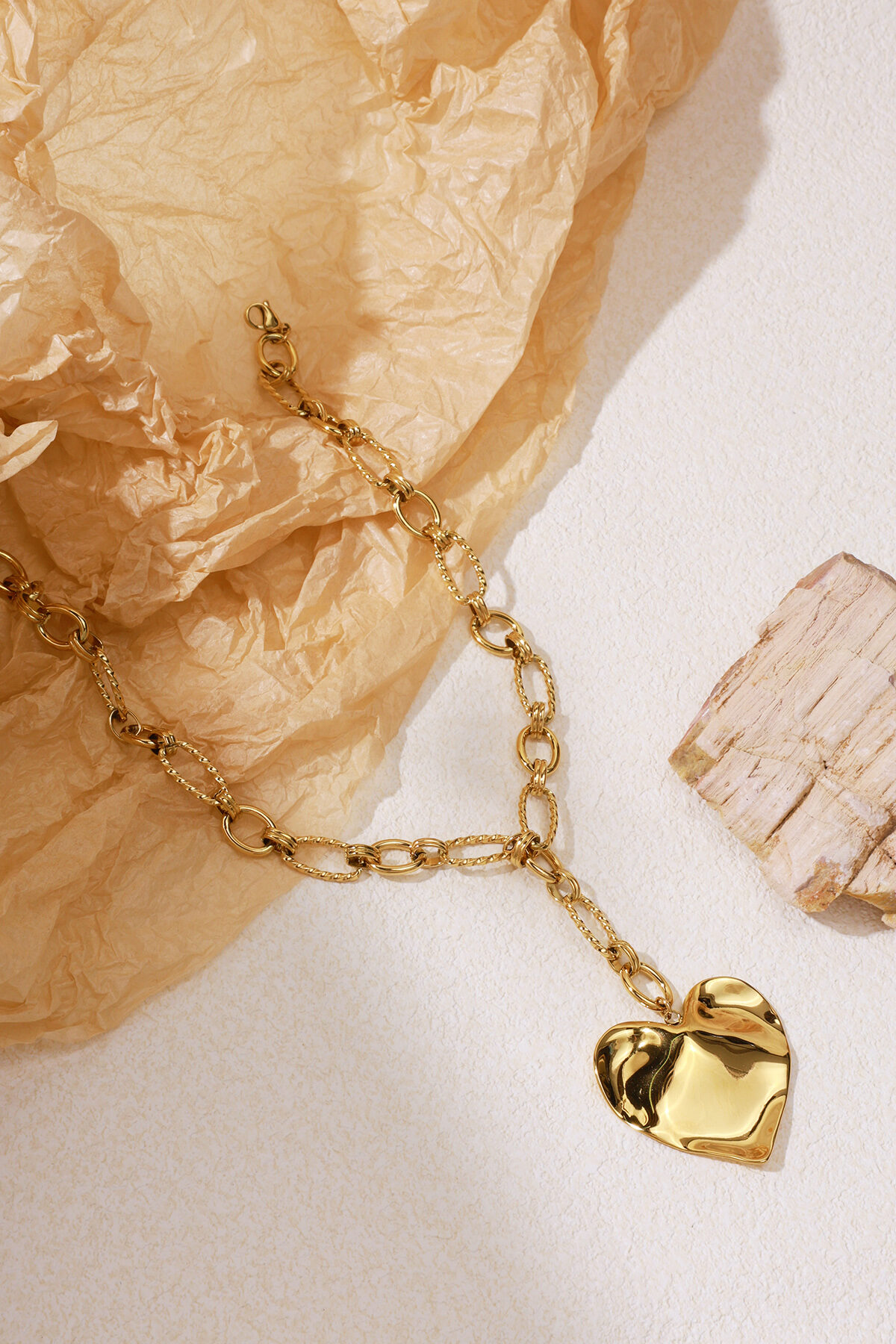 Big heart chain necklace h5 Picture4