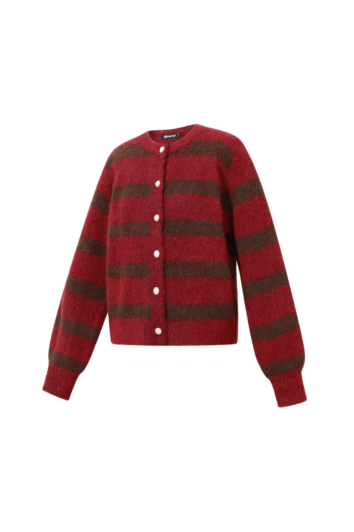 Knitted Polyester Fiber Women's Cardigan Casual Stripes h5 Picture2
