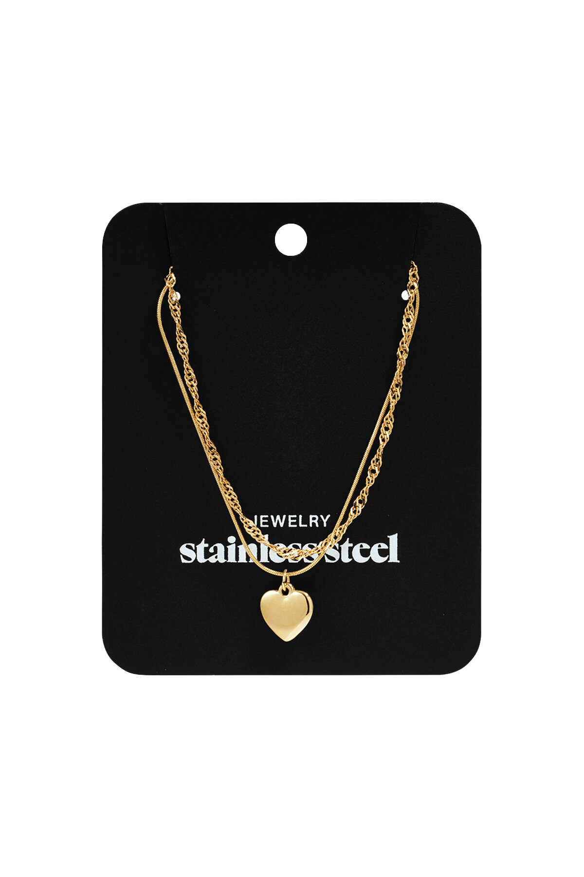 Layered necklace with heart charm h5Picture5