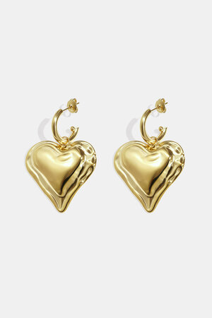 Earrings with large hanging heart h5