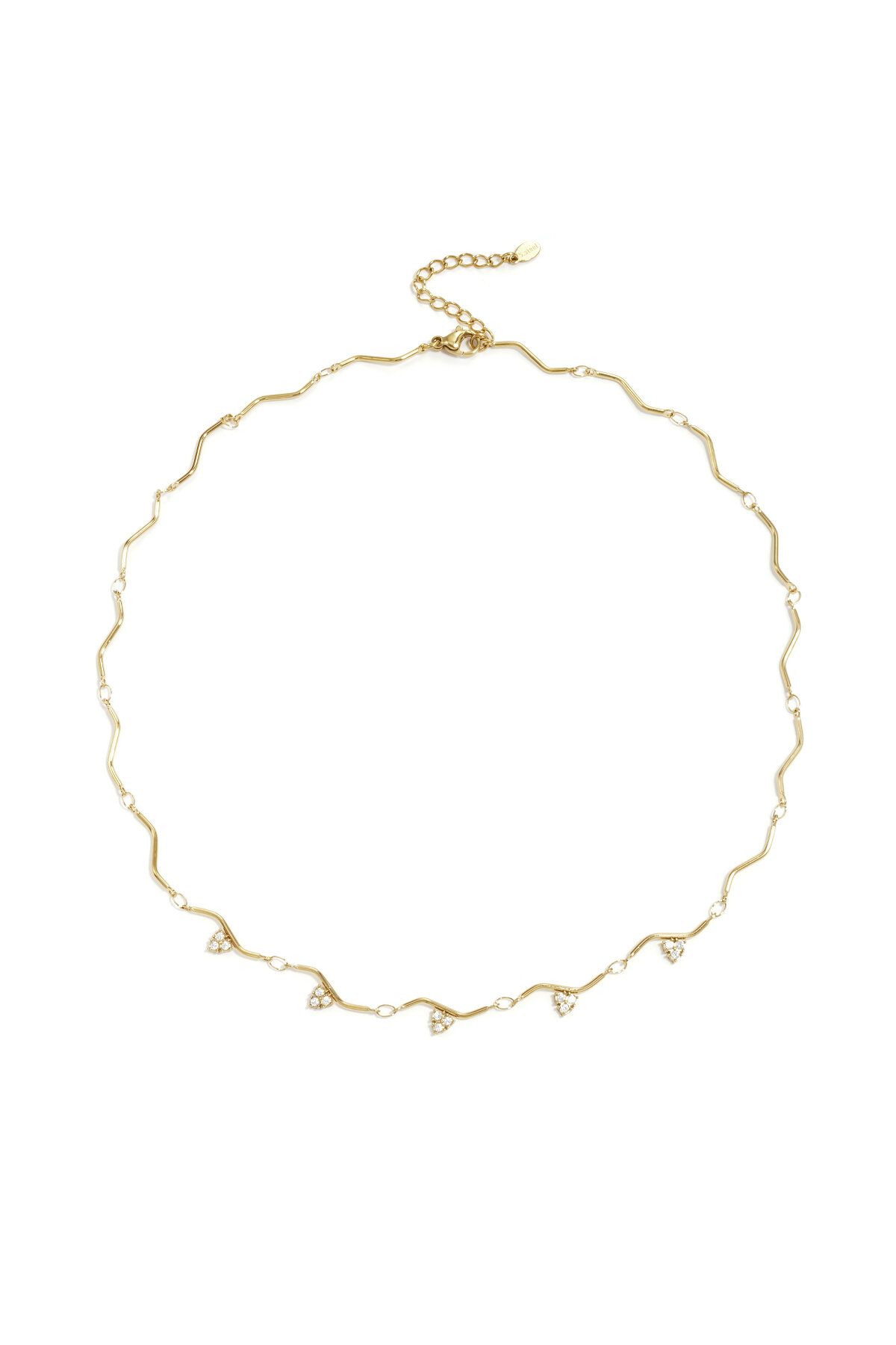 Collana con motivo a zigzag e pietre h5