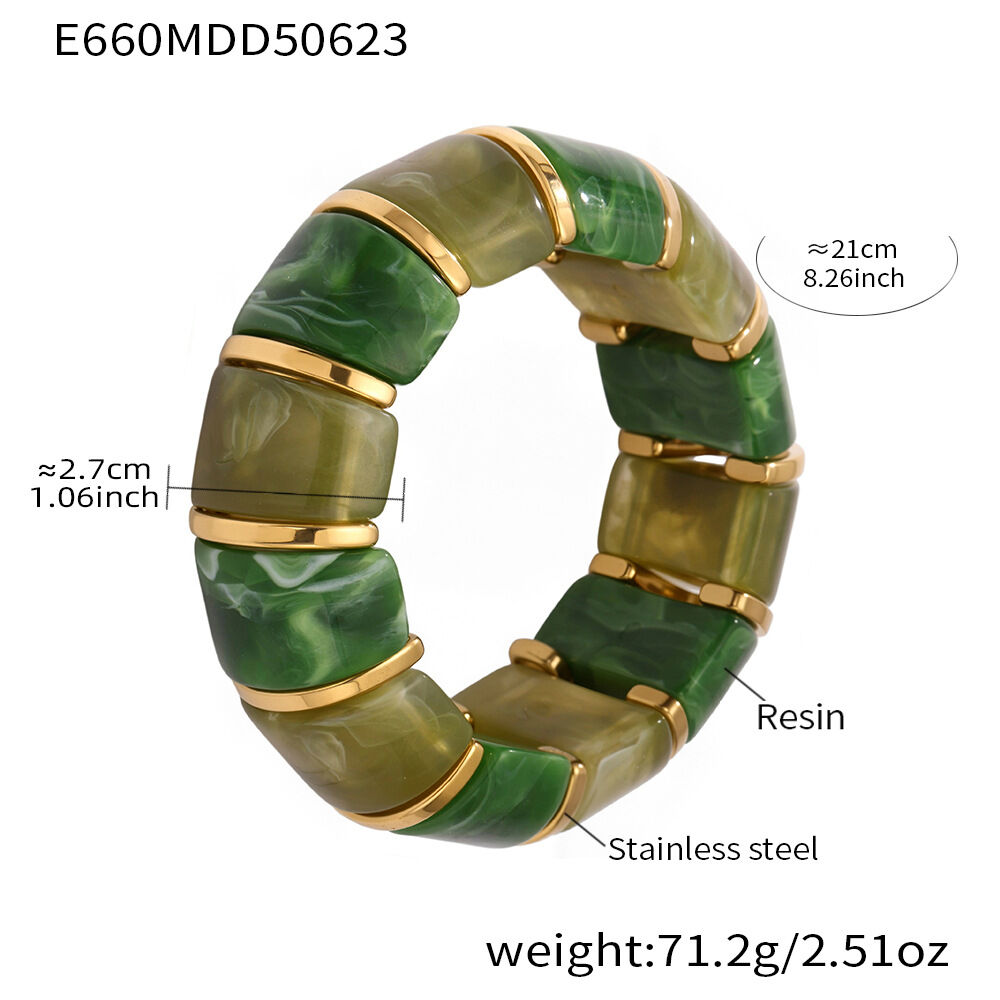 E660-Green Elastic Bracelet 20Cm Picture5