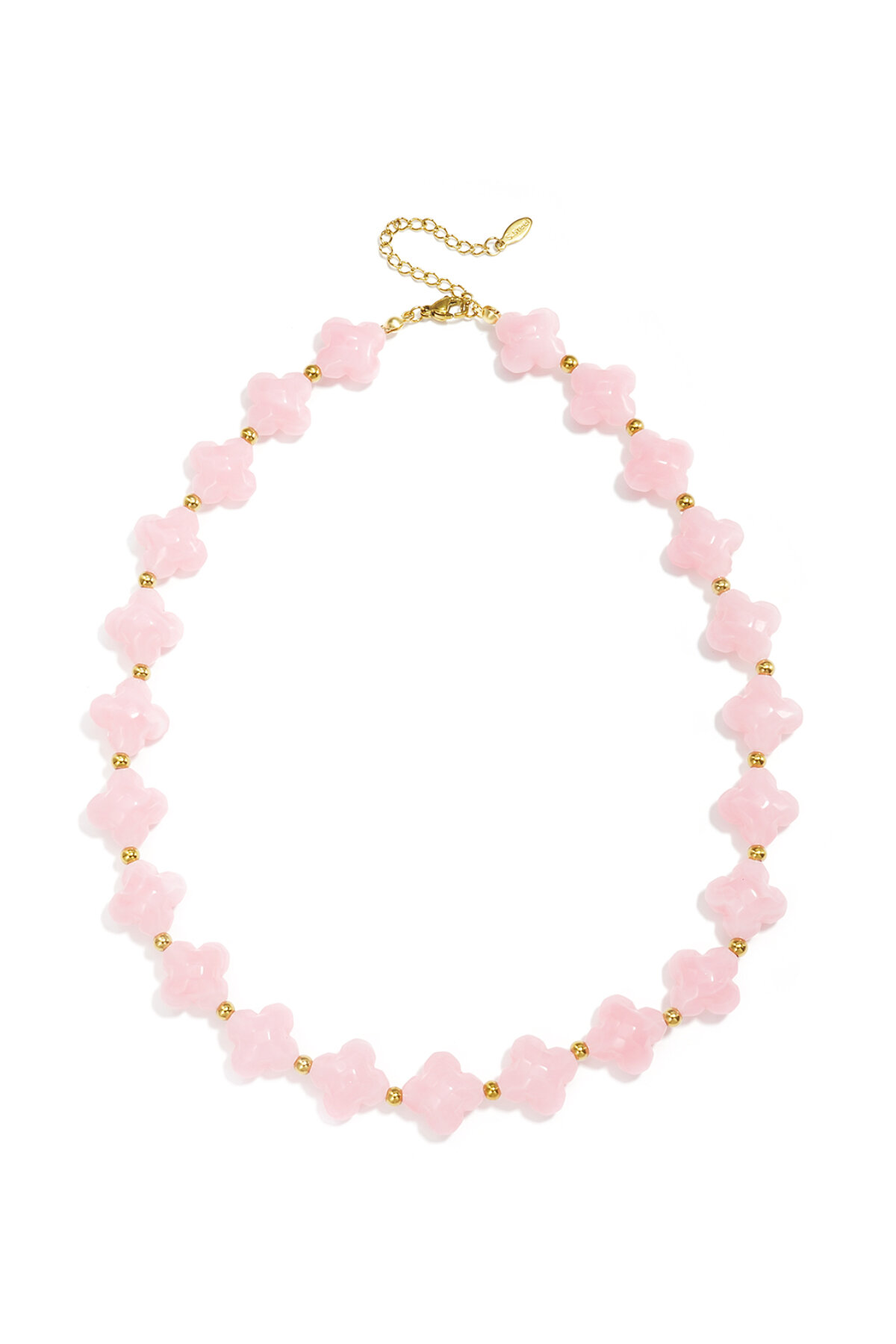 Bead necklace with clover beads h5 