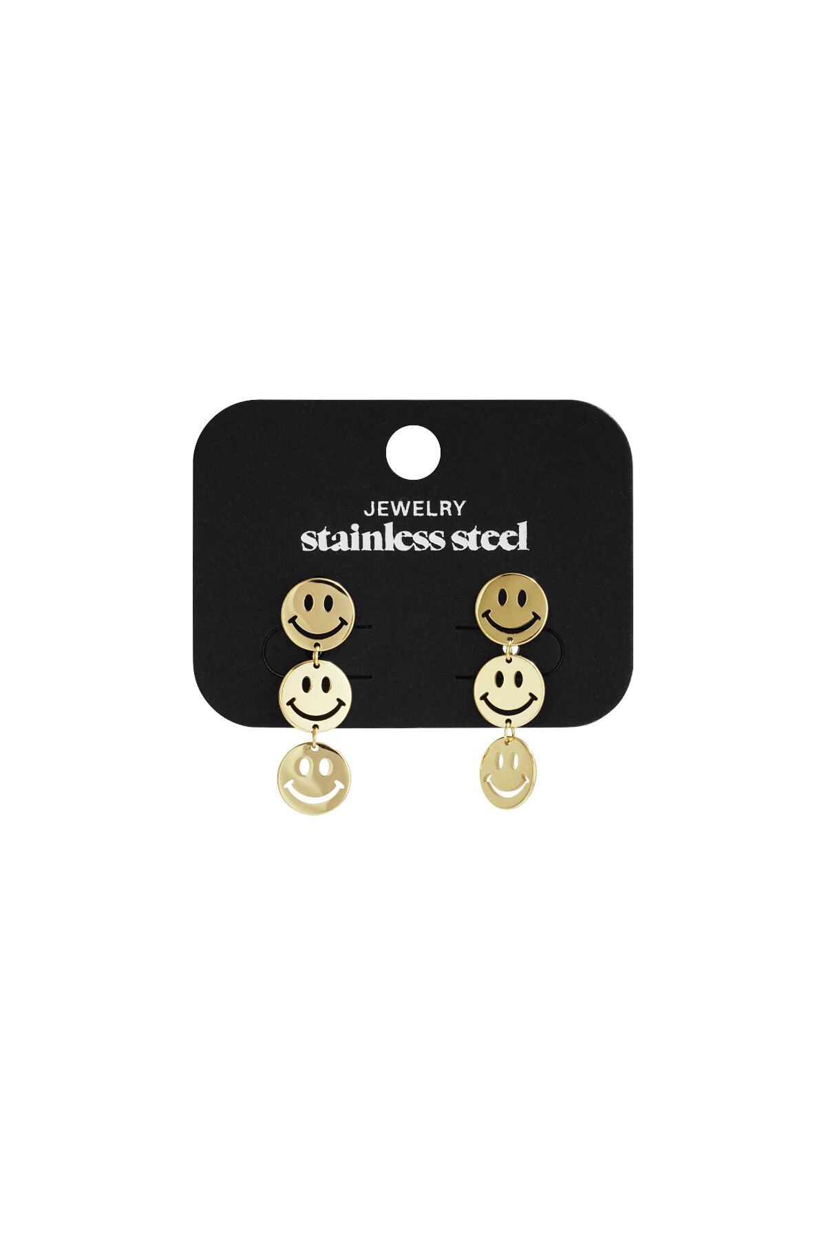 Stainless Steel Dangle Earrings Smiling face Casual Daily Simple Series Women's jewelry h5 Picture5