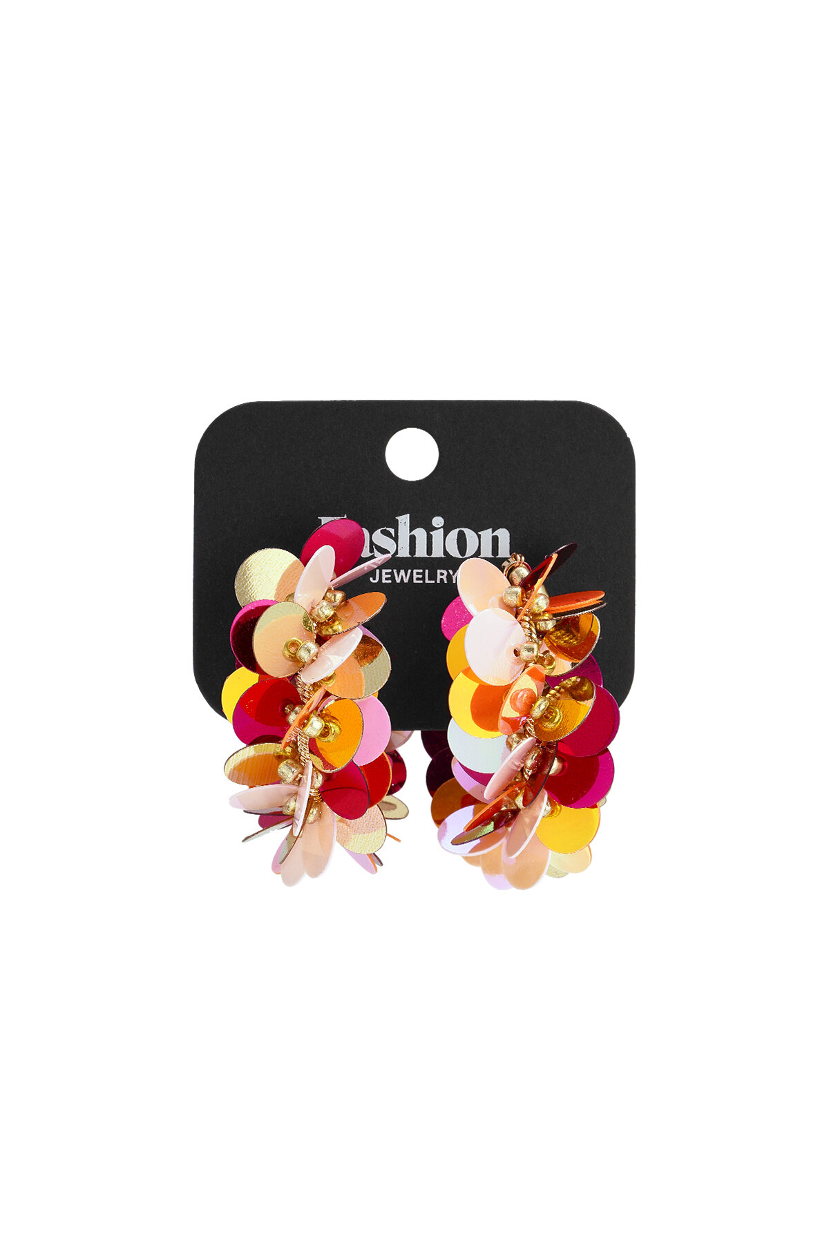 Hoop earrings made of sequins and beads Picture9
