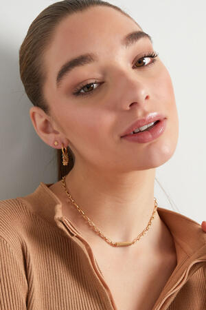 Cadena de eslabones con charm Color dorado Acero inoxidable h5 Imagen4