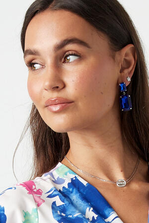 Collar doble con moneda - acero inoxidable dorado h5 Imagen3