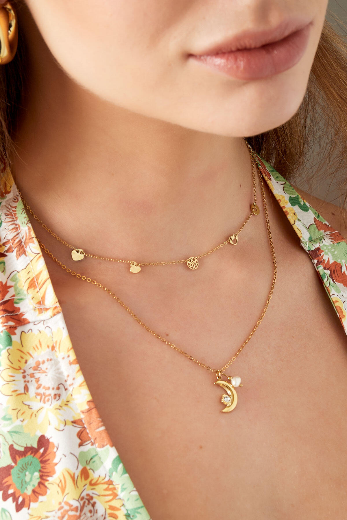 Collar con dijes - Color dorado Acero Inoxidable h5 Imagen3
