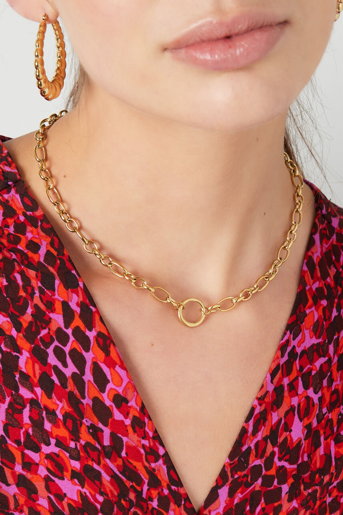 Bağlantı zinciri yuvarlak - altın Gold Stainless Steel h5 Resim3