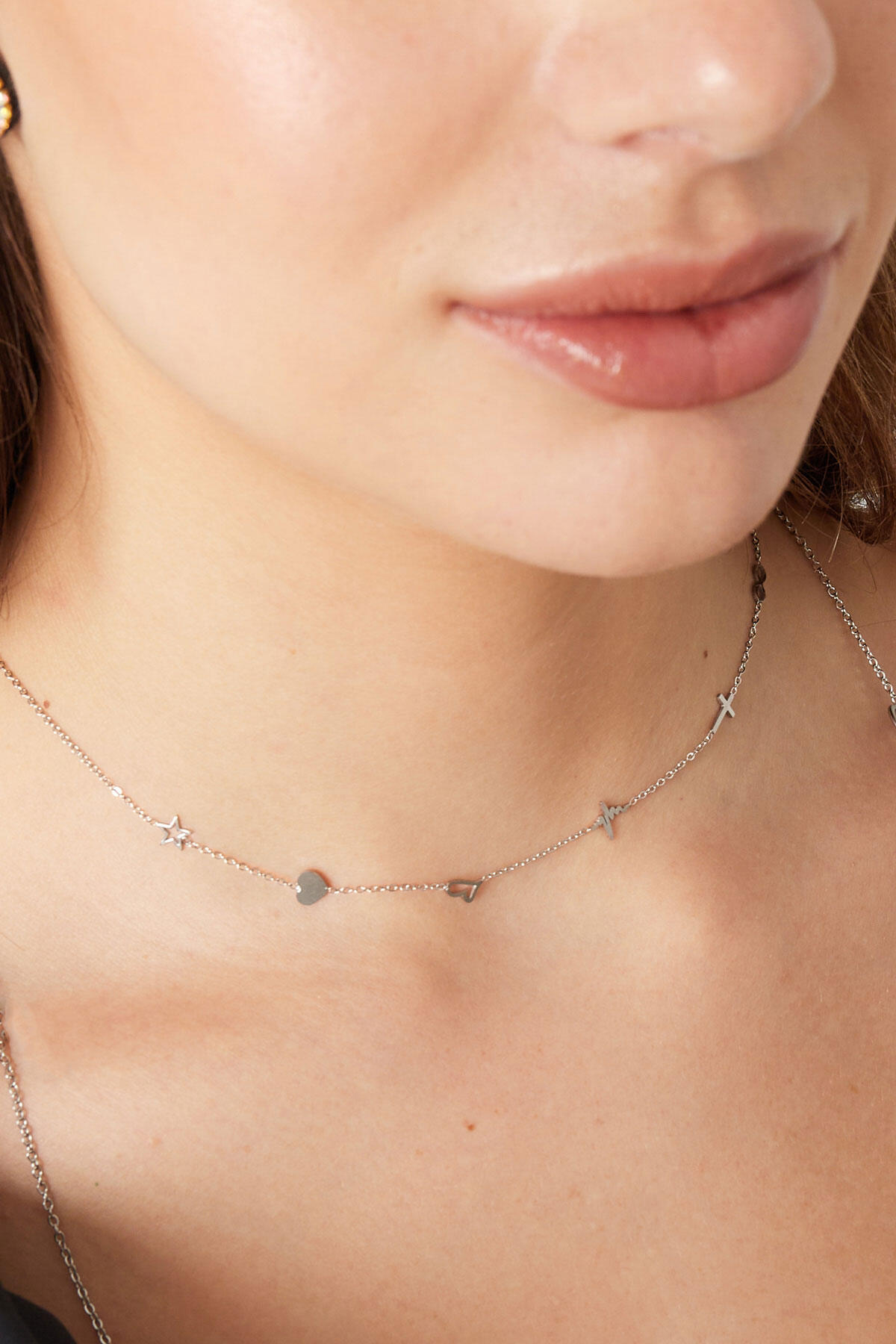 collana 6 ciondoli - acciaio inossidabile color colore oro h5 Immagine3