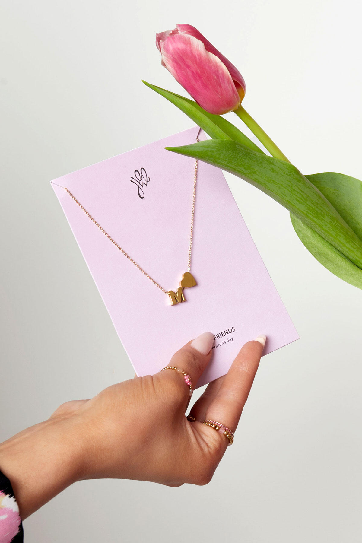 Necklace M - mother's day - Gold Color Stainless Steel 2