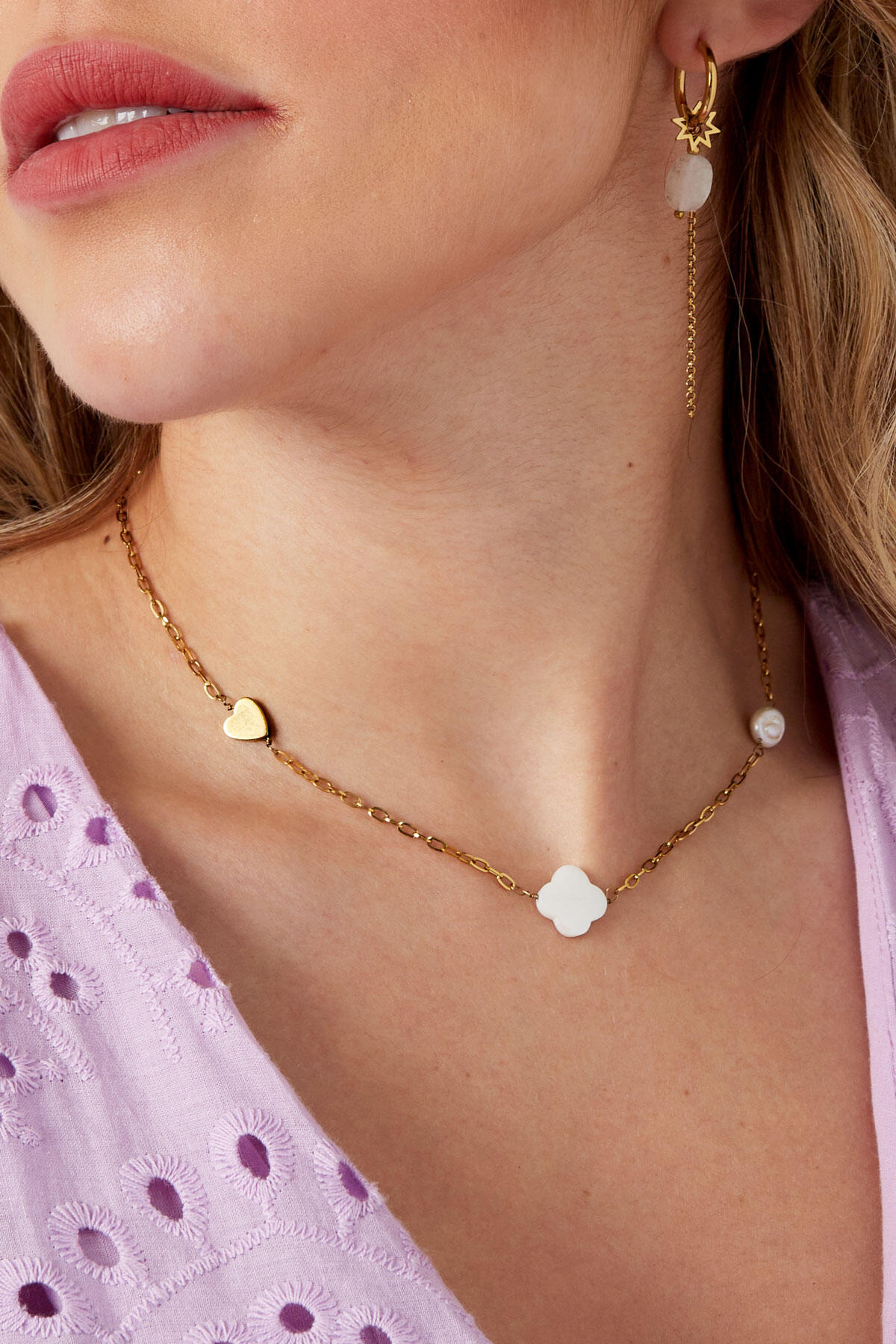 collana cuore conchiglia trifoglio h5 Immagine3