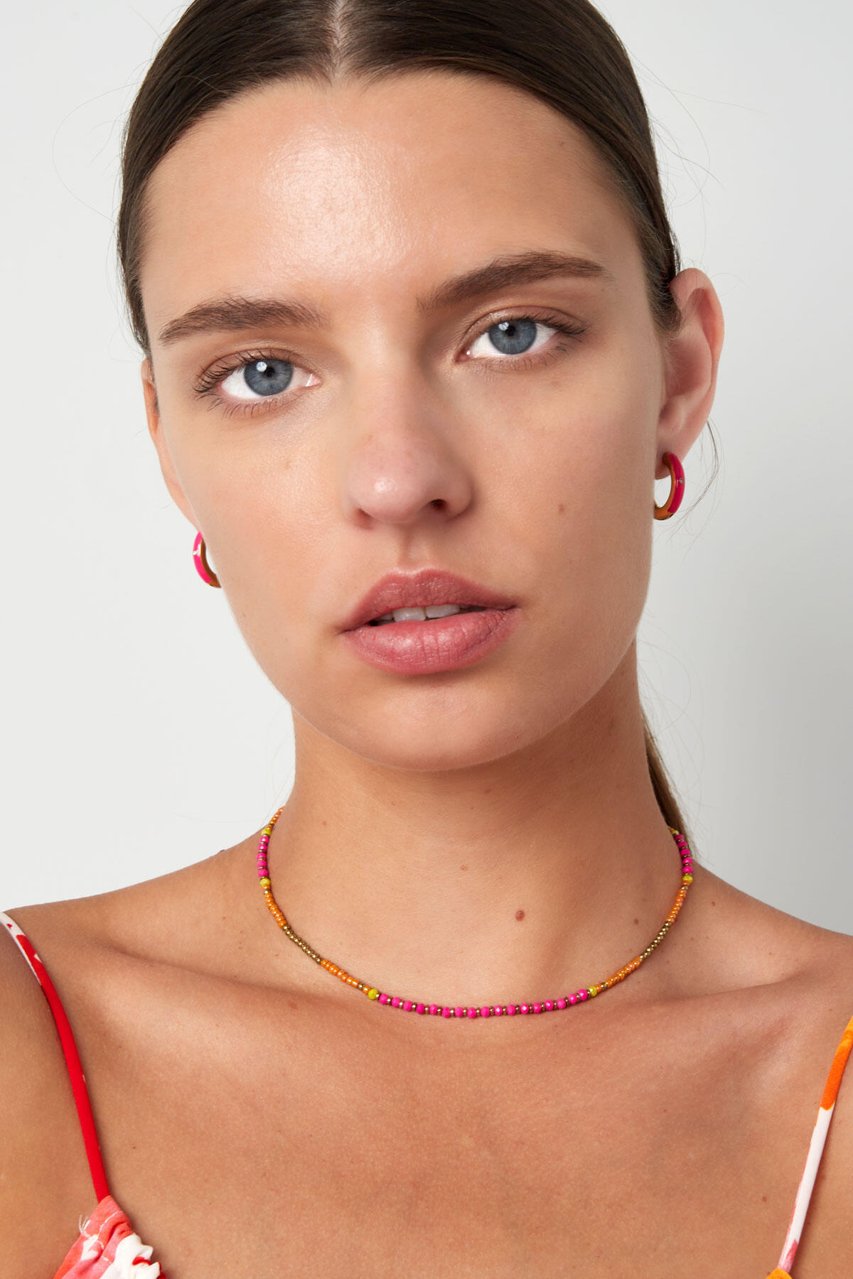 Collier perlé party - orange/doré h5 Image3