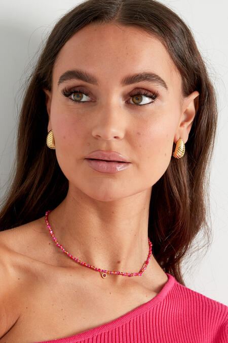 Bead Chain Charm - Pink/Orange 2