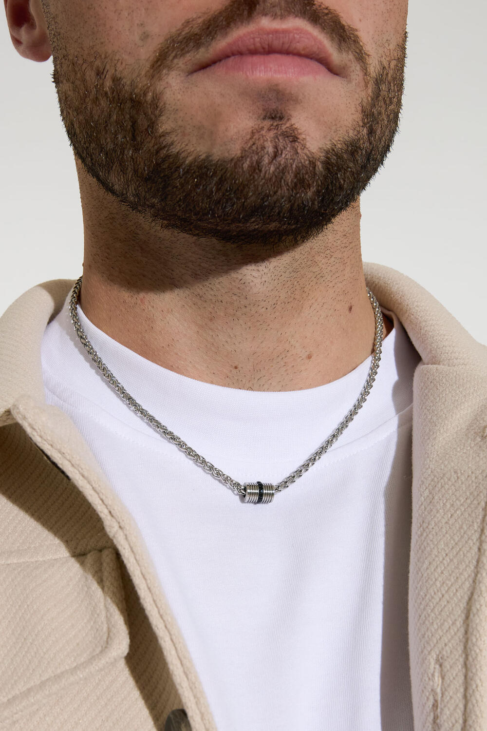 Herrenhalskette gedreht mit Charm – Silber h5Bild3