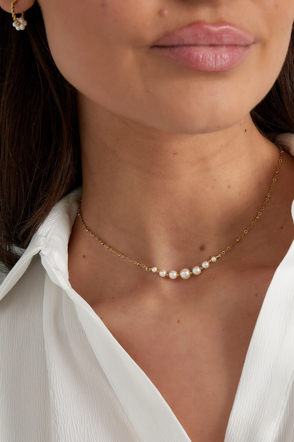 Necklace pearl party - Silver Color color h5Picture3