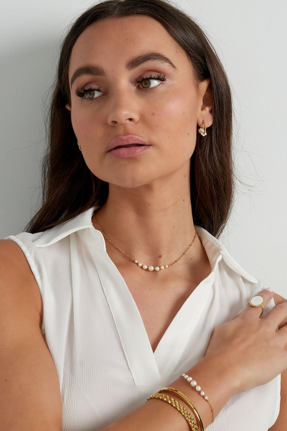 Necklace pearl party - Silver Color color h5Picture4