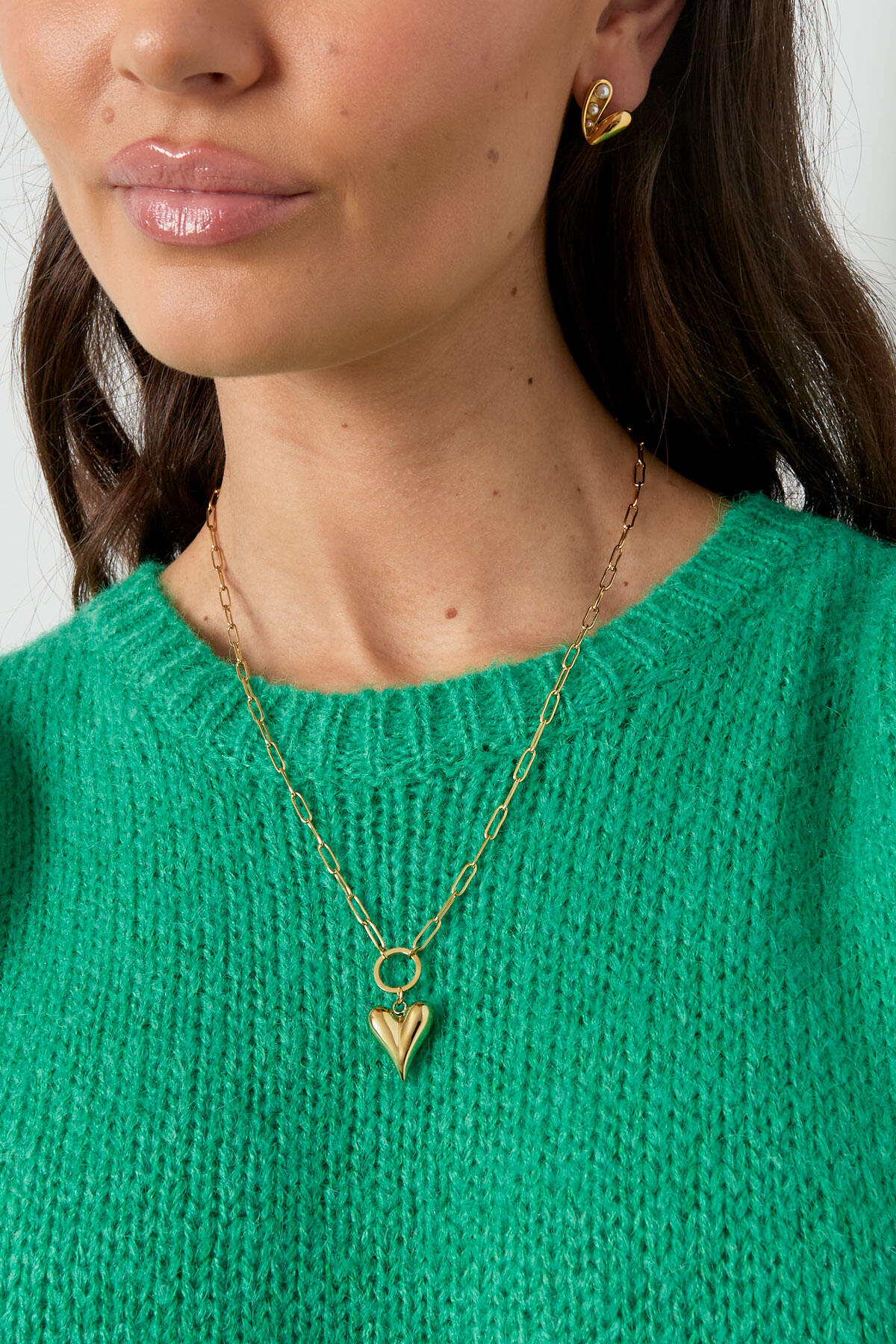 collar eslabón con corazón Imagen3