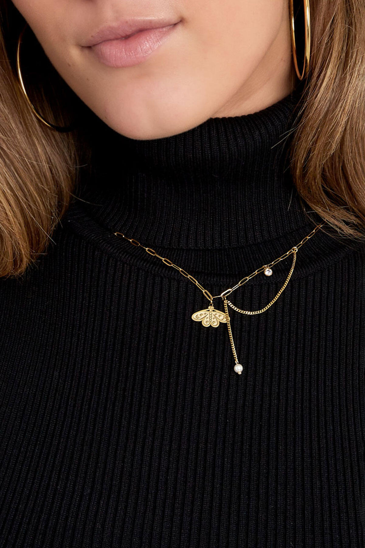 collana con ciondolo a farfalla h5 Immagine3