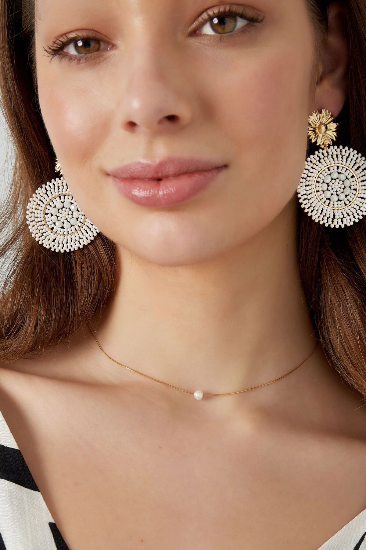Collier simple avec perle - doré Image3