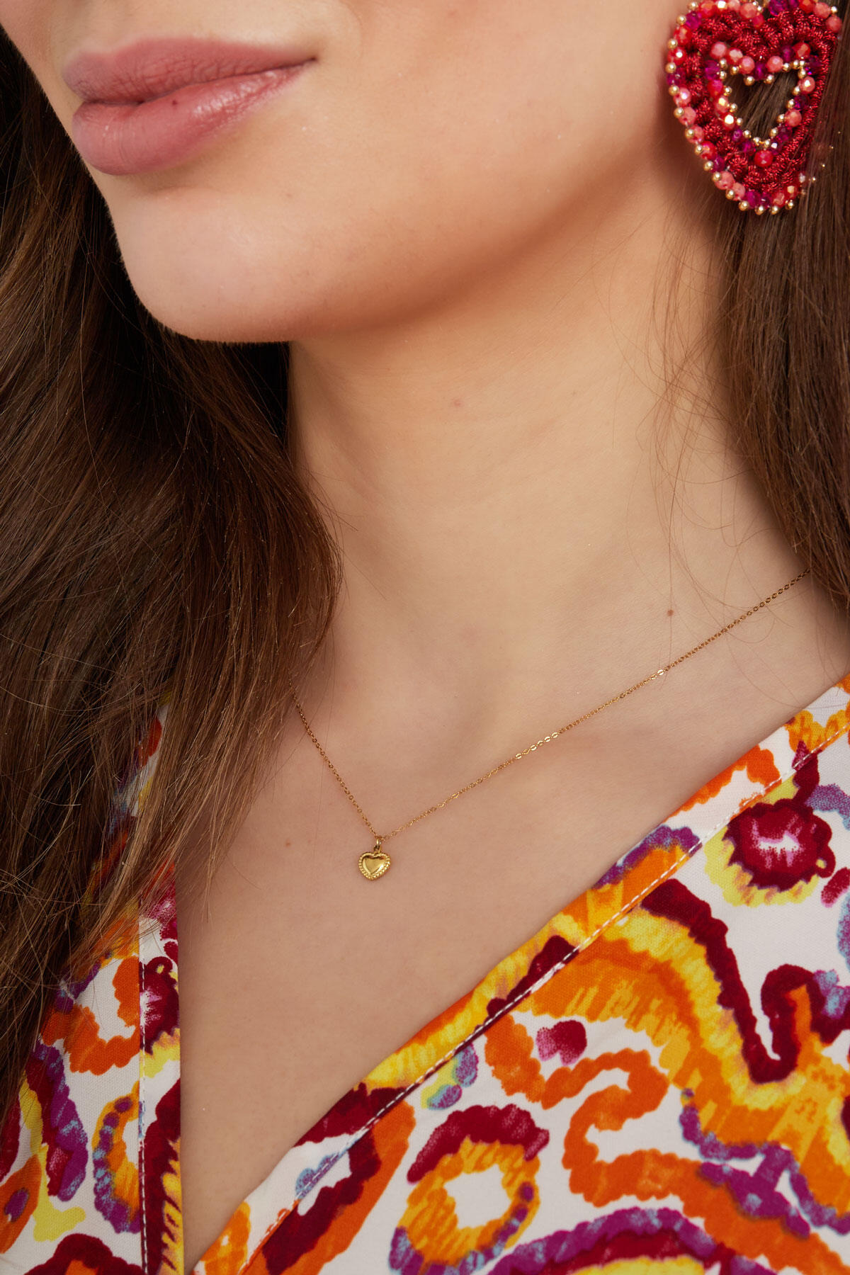 Collier double coeur - doré h5 Image3