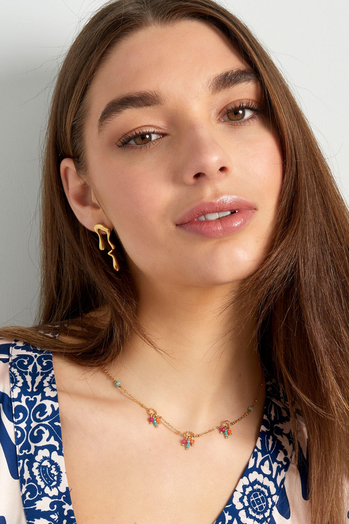Necklace colorful party - orange pink