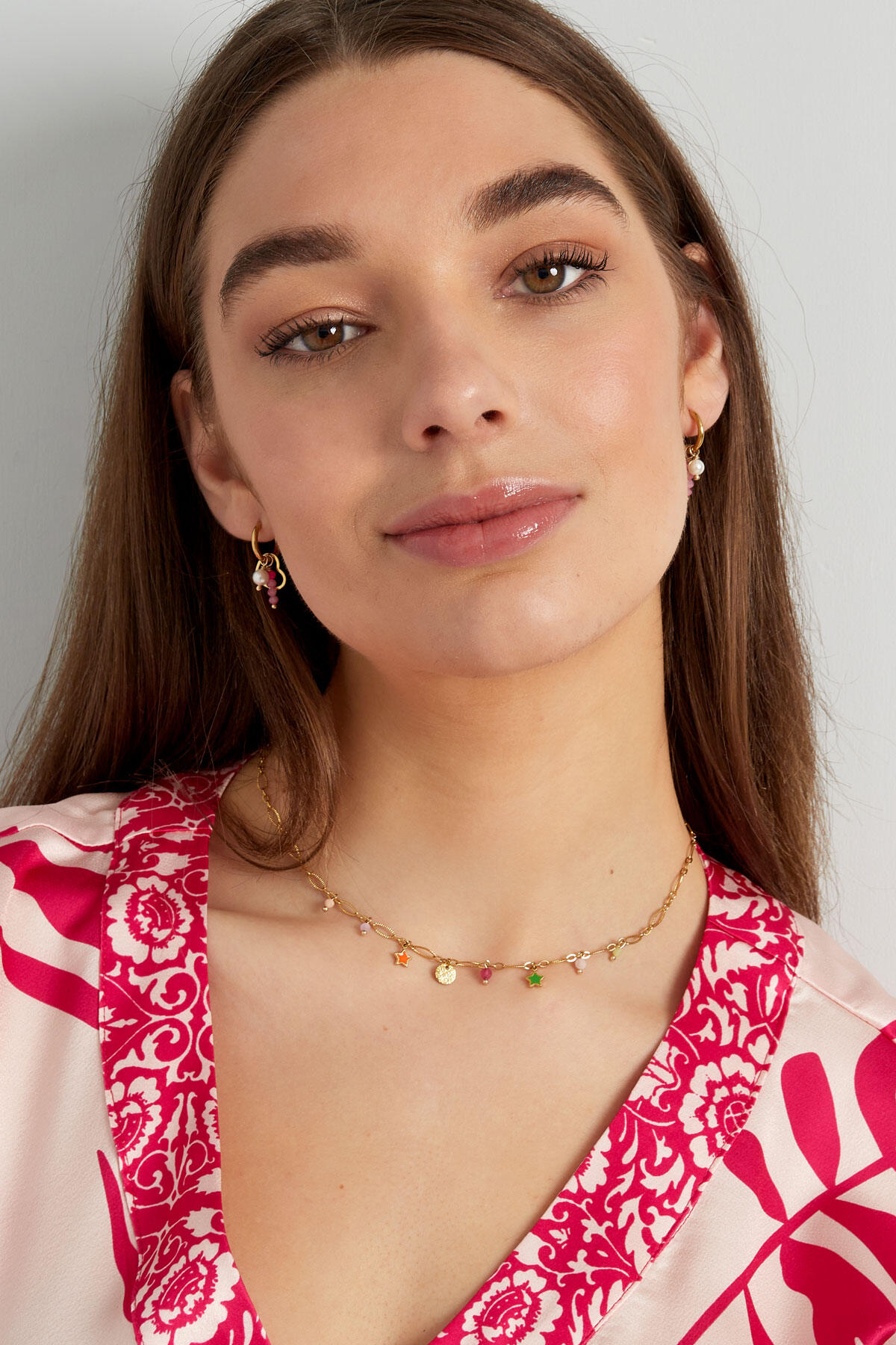 Collar con charm de fiesta brillante - dorado  Imagen2