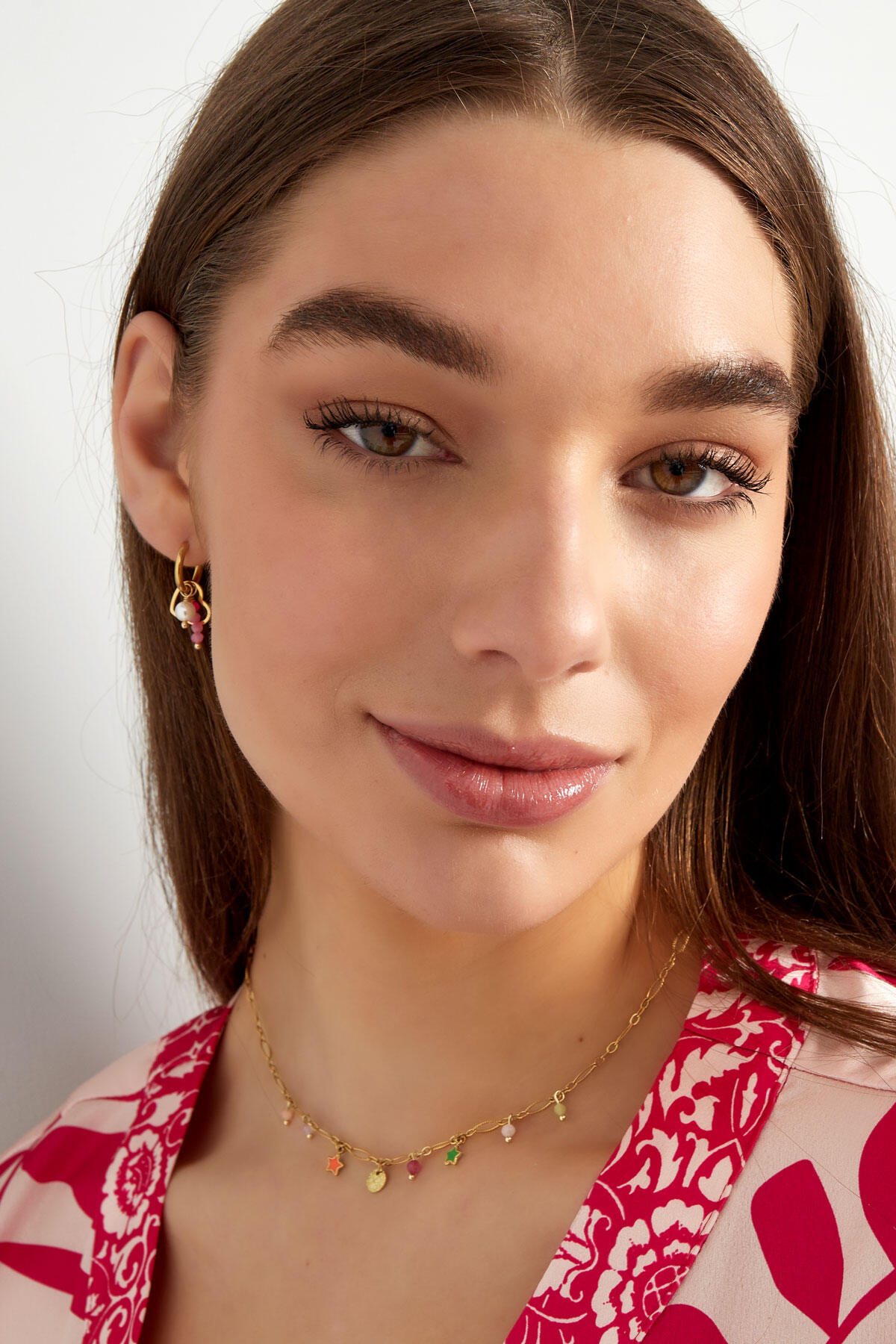 Collar con charm de fiesta brillante - dorado  h5 Imagen4